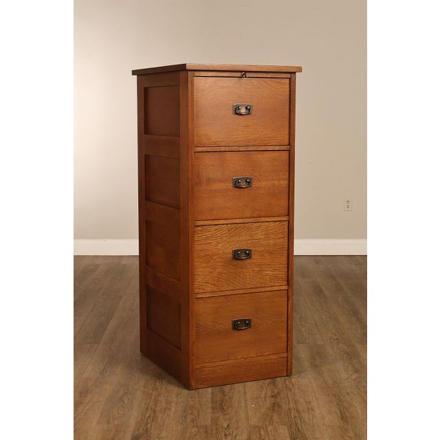 Mission Stickley Mission Collection Oak Filing Cabinet For Sale - Image 3 of 18