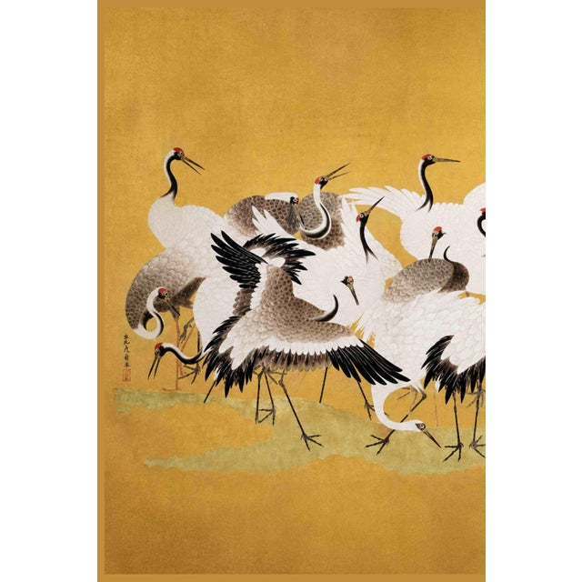A striking example of 18th-century Japanese decorative art, this vintage art print reproduction features Japanese Flock of...