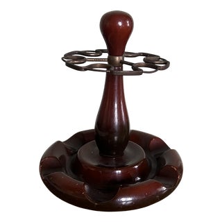 Vintage Wooden Pipes Stand, 1970s For Sale