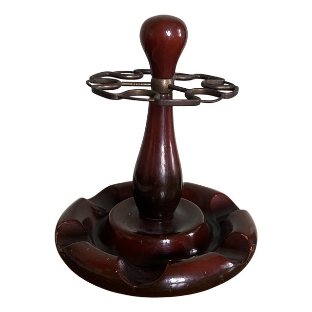 Vintage Wooden Pipes Stand, 1970s For Sale