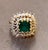 Gold-Plated Emerald & Diamond Cocktail Ring For Sale - Image 4 of 6
