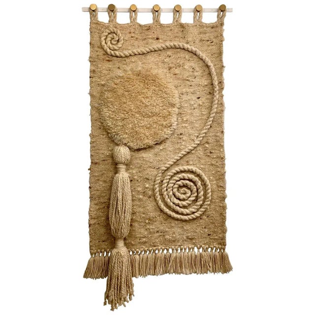 Large Handwoven Wool Wall Art / Tapestry Attributed to Jane Knight For Sale - Image 12 of 12