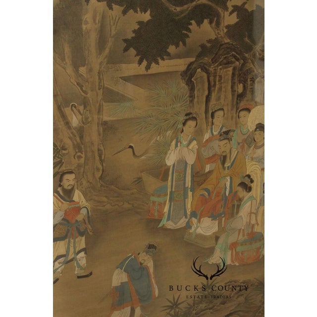 Textile Mid 20th Century Framed Asian Figural Print After “Refusing The Seat” For Sale - Image 7 of 16