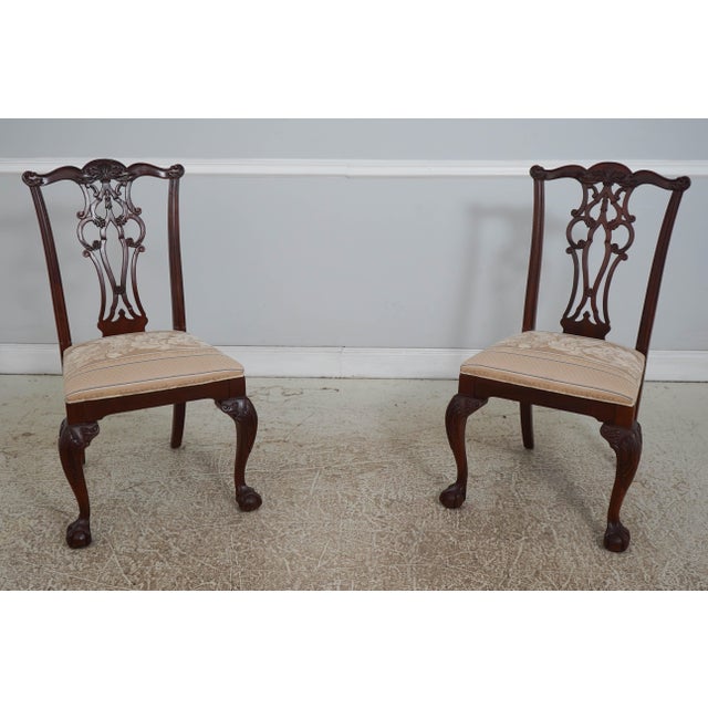 Set of 10 Ethan Allen Mahogany Dining Chairs For Sale - Image 13 of 18