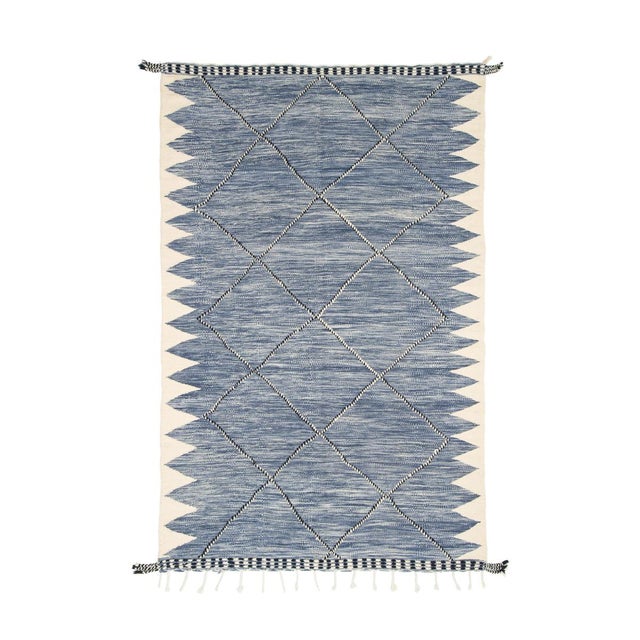 Moroccan Flatweave Wool Rug by Azele Studio For Sale - Image 9 of 9