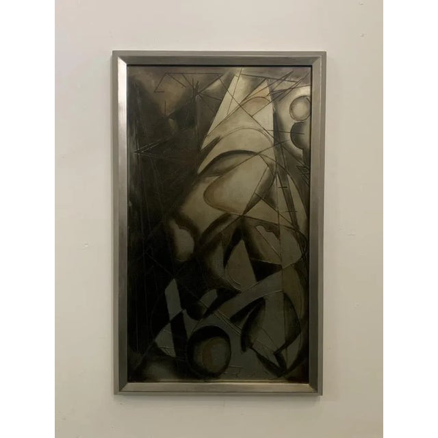 Futurist Painting in Back Treated Glass by Lam Lee Group, 1980 For Sale - Image 11 of 11