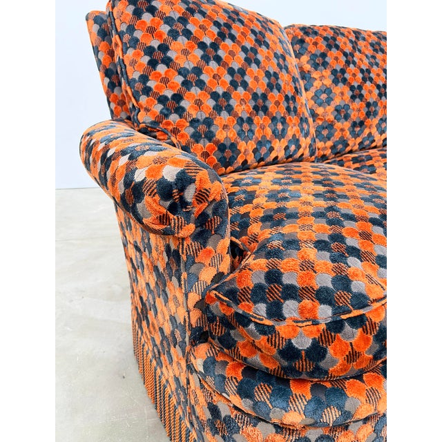 Vintage Velvet Sofa with Scale Pattern, 1970s For Sale - Image 4 of 17