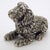 Vintage Italian Handmade Genuine Silver Sitting Dog Large Miniature Figurine Sculpture, Made in Tuscany (Arezzo) For Sale - Image 4 of 10