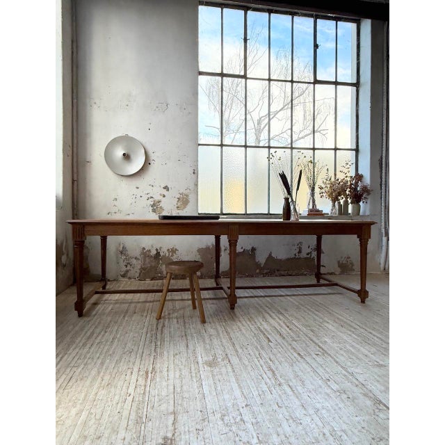 Walnut Farmhouse Conference Table, 1950s For Sale - Image 6 of 18