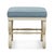 Transitional Bunny Williams Home Charlottesville Stool in Alpine White with Aegean Upholstery For Sale - Image 3 of 6