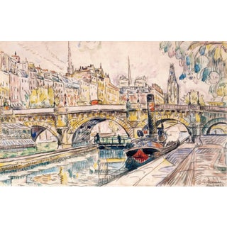 Paul Signac Tugboat and the Pont Neuf Limited Edition Giclee For Sale