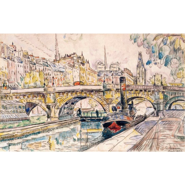 Paul Signac Tugboat and the Pont Neuf Limited Edition Giclee For Sale