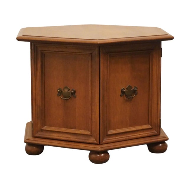 Ethan Allen Classic Manor Solid Maple Hexagonal Accent Storage End Table 15-8627 For Sale - Image 13 of 13