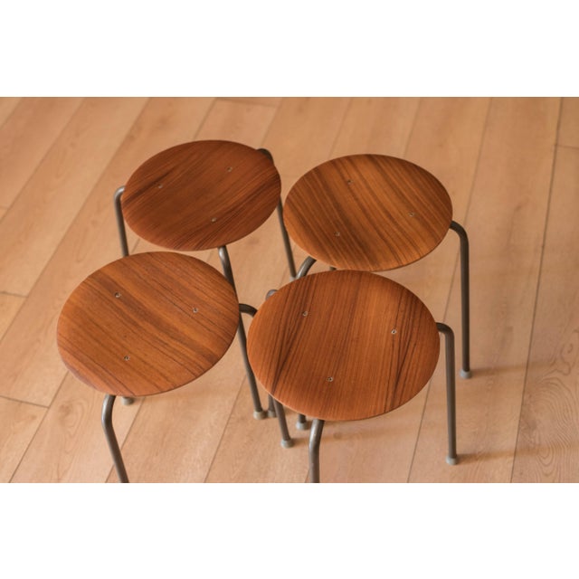 1960s Danish Modern Round Teak Stacking Dot Stool End Table For Sale - Image 5 of 17