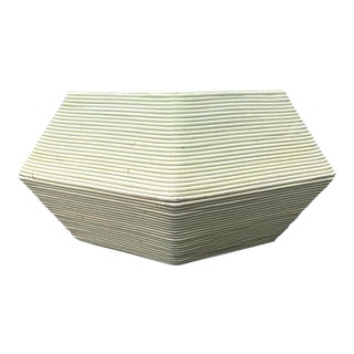 Vintage Coastal Hexagon Pencil Reed Coffee Table For Sale