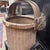 Wood Antique Chinese Woven Bent Handled Fishing Basket For Sale - Image 7 of 9