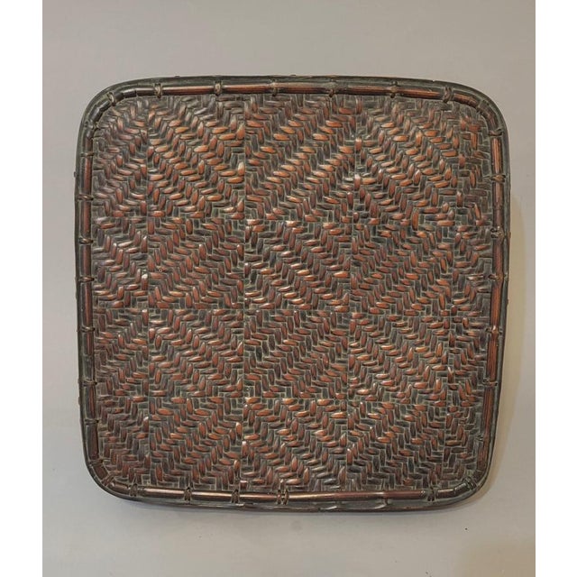 Contemporary Mid-Century Smoked Bamboo Ifugao Lidded Basket, Philippines For Sale - Image 3 of 7