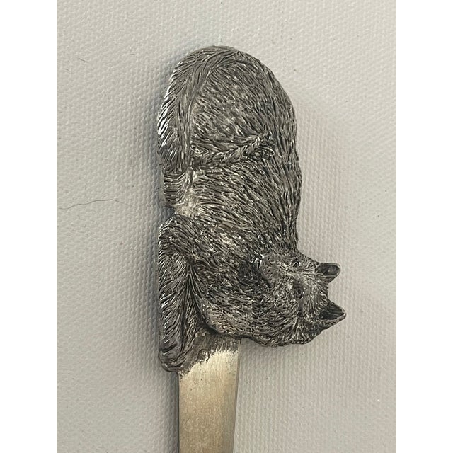 20 Th C Wolf Figure Letter Opener For Sale - Image 4 of 4