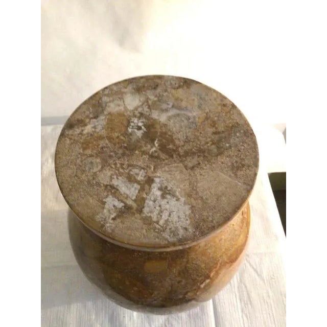 Brown 1970s Stone Jardiniere or Urn With Lid For Sale - Image 8 of 9
