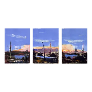 1990s "Landscape Triptych" Set of Three Abstract Expressionist Monoprints by Robert Valdes
