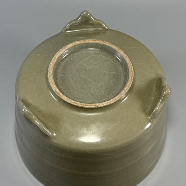15th Century & Earlier Vintage‑Style Chinese Longquan Celadon Tripod Censer For Sale - Image 5 of 8