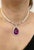 54 Carat Tear Drop Amethyst and Diamonds with Seed Pearl Necklace 18 Karat Gold For Sale - Image 9 of 18