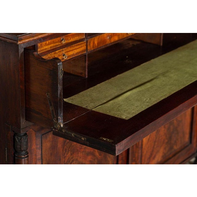 Large Regency Mahogany English Glazed Secretaire Bookcase, 1820s For Sale - Image 12 of 18