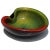 Vintage Murano Half Red Green Gold Flecks on Black Italian Art Glass Heart Shape Decorative Bowl For Sale In Orlando - Image 6 of 10