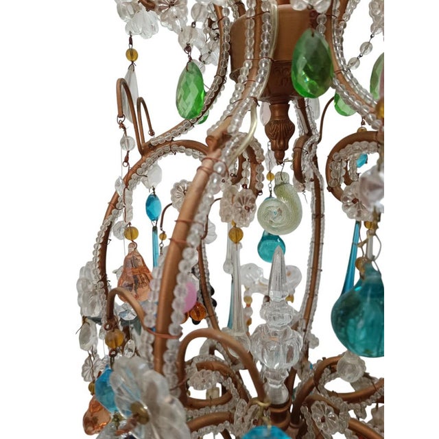 Metal Large Murano Glass Lamp For Sale - Image 7 of 12