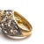 Italian Black Gold Rubellite Tourmaline and Diamond Florentine Ring Size 6.5 For Sale - Image 3 of 9