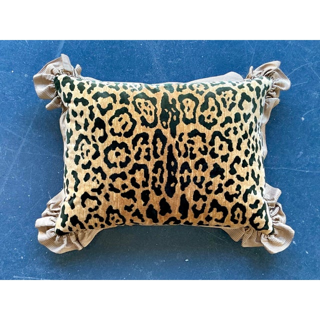 Vintage Regency Scalamandre Leopard Velvet Throw Pillow For Sale - Image 12 of 12
