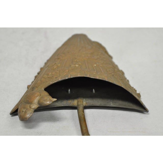 Antique French Art Nouveau Cast Metal Figural Umbrella Form Wall Pocket For Sale - Image 12 of 16