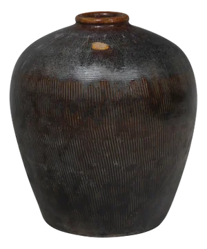 Large Vintage Black Storage Jar