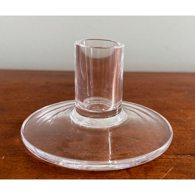 Glass Simon Pearce Signed 12" Glass Hurricane, Candle Holder Hartland Pattern For Sale - Image 7 of 8