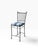 Faux Bamboo Wrought Iron Counter Stool | Spindle Back & Blue Damask Seat | Sold Individually, 5 Available For Sale - Image 4 of 12