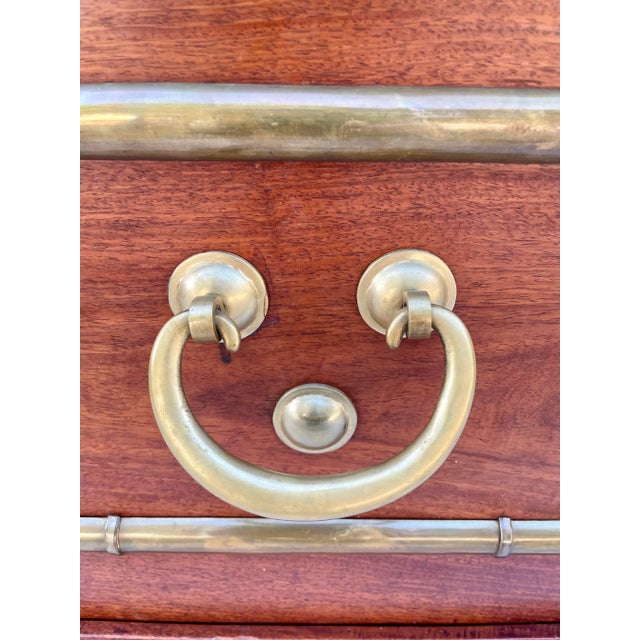 Wood Mid-Century Rosewood and Brass Beverage Ice Box Attributed to George Zee For Sale - Image 7 of 13