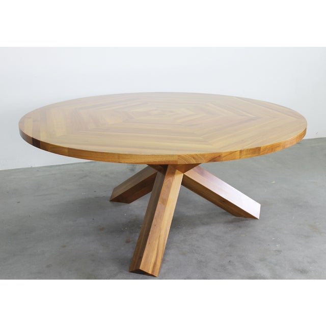 La Rotonda Round Table in Walnut Wood by Mario Bellini for Cassina, 1980s For Sale - Image 9 of 15