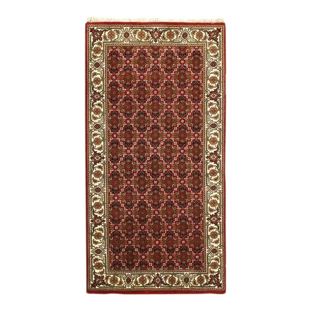 2020s Pasargad Red Color Hand Knotted Silk & Wool Tabriz Rug For Sale