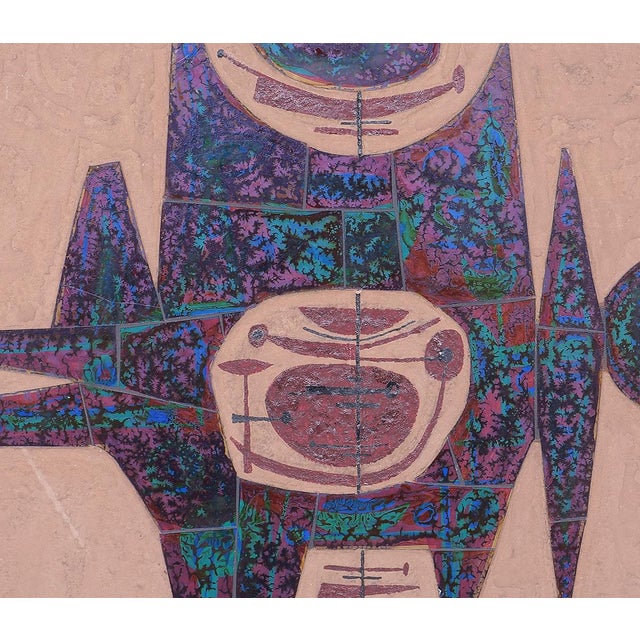 Vintage Art Wall Panel with Glass, 1960s For Sale - Image 3 of 9