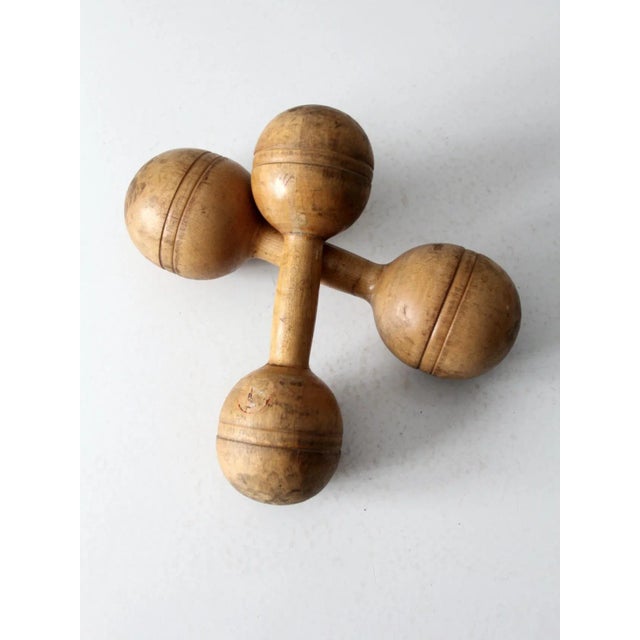 Wood Antique Narragansett Hand Weights Set of 2 For Sale - Image 7 of 11