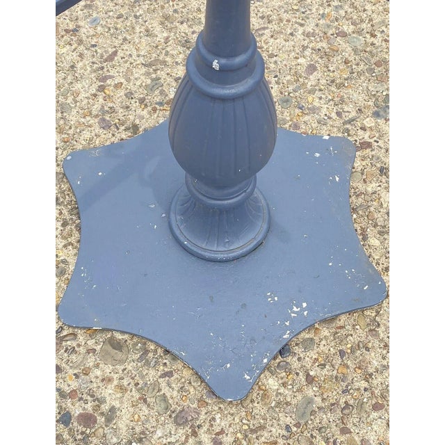 Late 20th Century Vintage Cast Aluminum Hollywood Regency Outdoor Table Pedestal Base For Sale - Image 5 of 10