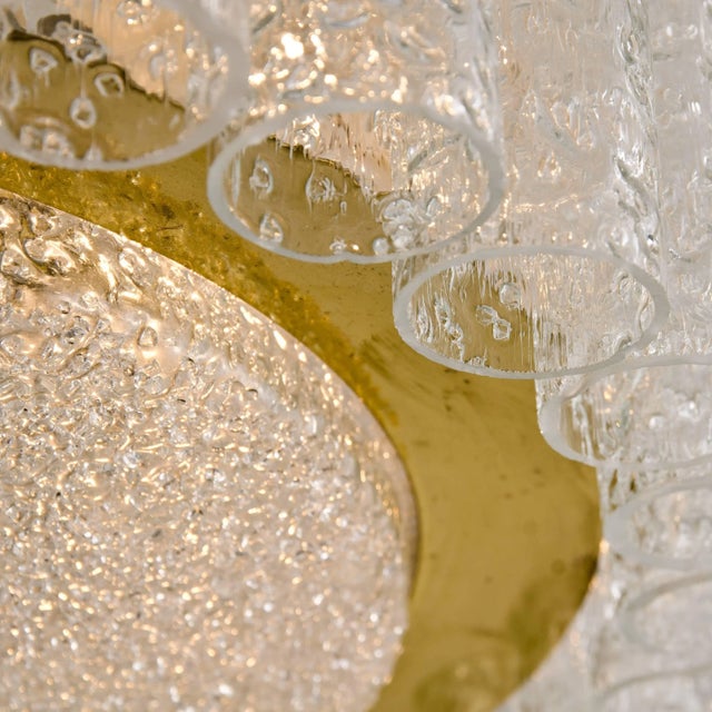 Glass and Brass Light Fixtures from Doria, Germany, 1960s, Set of 6 For Sale - Image 3 of 18