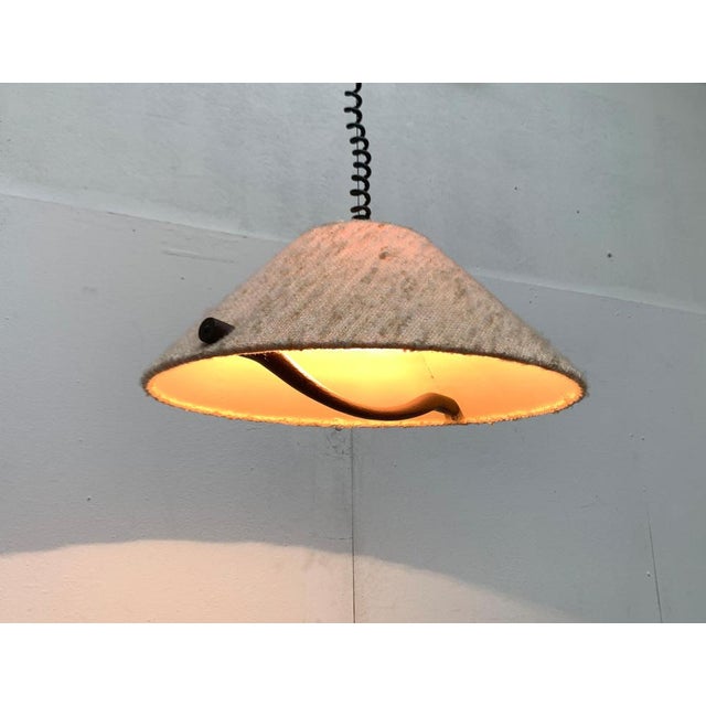 Mid-Century Wood and Wool Pendant Lamp, 1960s For Sale - Image 11 of 18