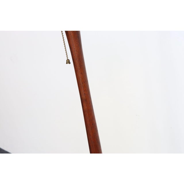 Wood Vintage Scandinavian Sculptural Solid Teak and Brass Floor Lamp For Sale - Image 7 of 18