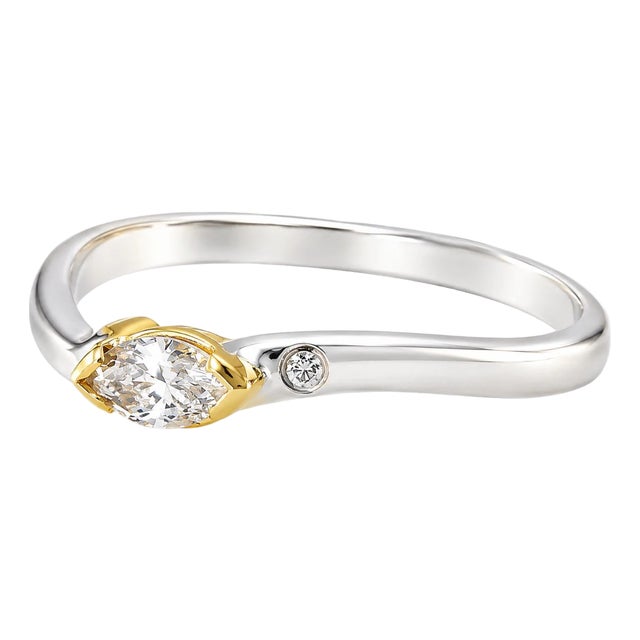 Late 20th Century 18K White 2 Tone Gold Fancy Color Pink Diamond Designer Stacking Band Ring, Size 8 For Sale