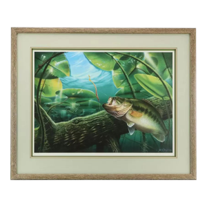 1980s Vintage Fishing Wall Art "Fooled Again," by Jon Wright Framed