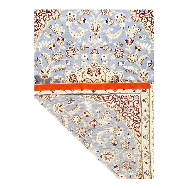 Traditional Pasargad DC Fine Hand Knotted Silk & Wool Nain Rug For Sale - Image 3 of 3