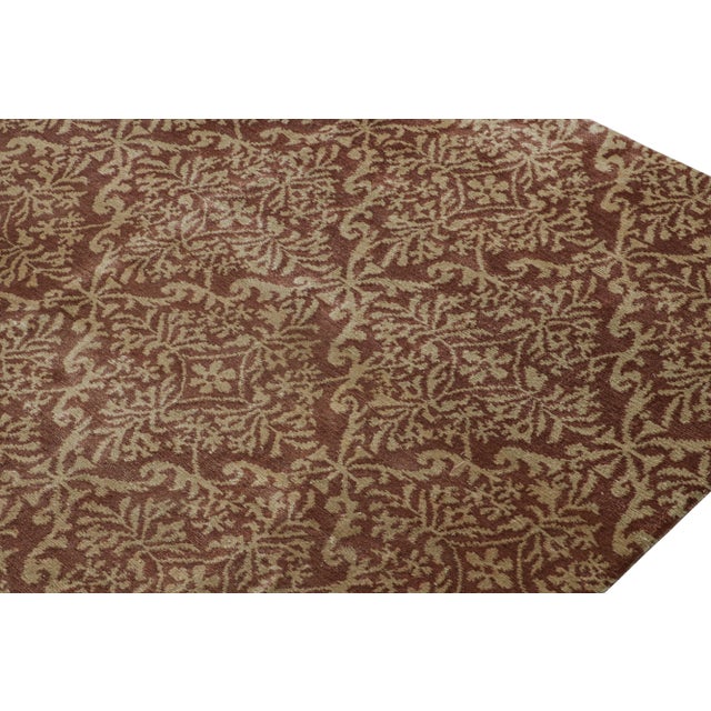Rug & Kilim Rug & Kilim’s Spanish European Style Rug in Brown With Floral Pattern “Cordoba” For Sale - Image 4 of 7