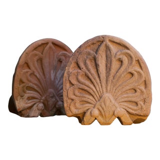 Late 19th Century Decorative Greek Terracotta Roof Tiles/Bookend For Sale
