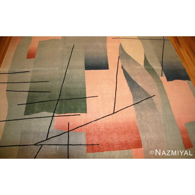 Art Deco Vintage Artistic Art Deco Deign Chinese Room Area Rug For Sale - Image 3 of 4
